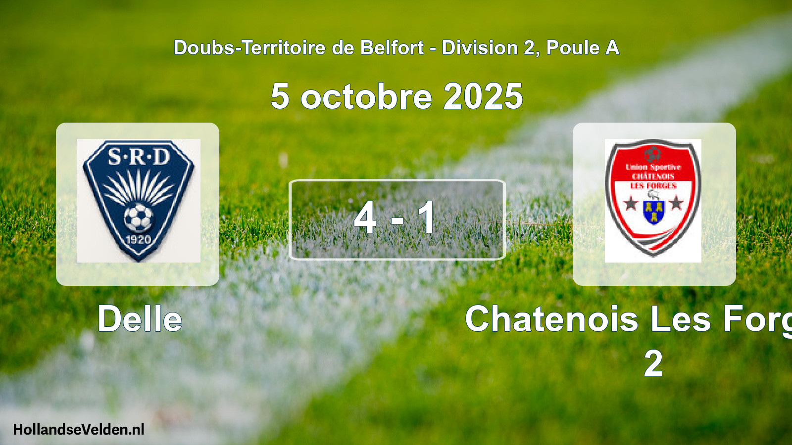 Match joué: Delle - Chatenois Les Forges 2 4 - 1 (5 octobre 2025)