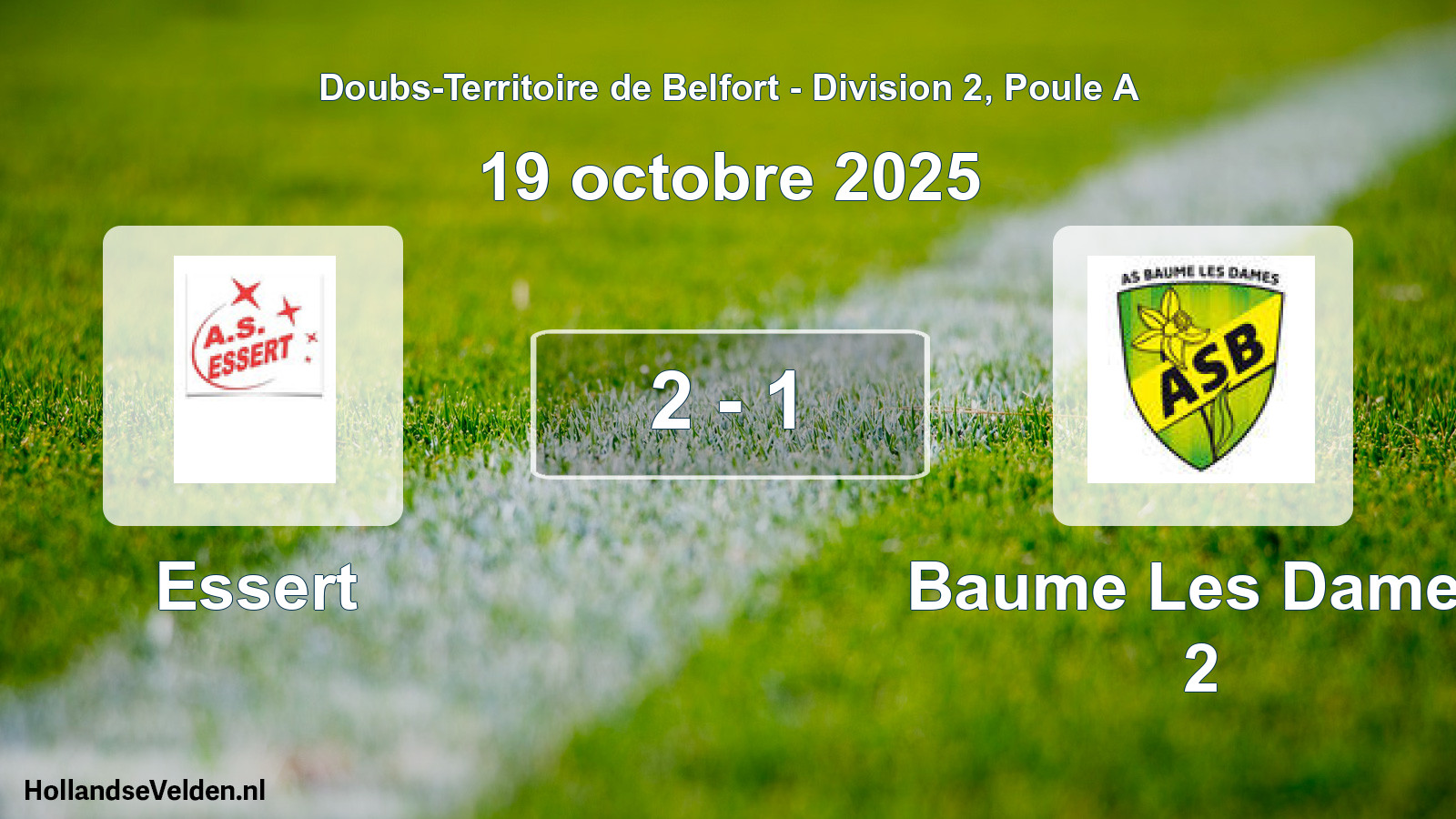 Match joué: Essert - Baume Les Dames 2 2 - 1 (19 octobre 2025)