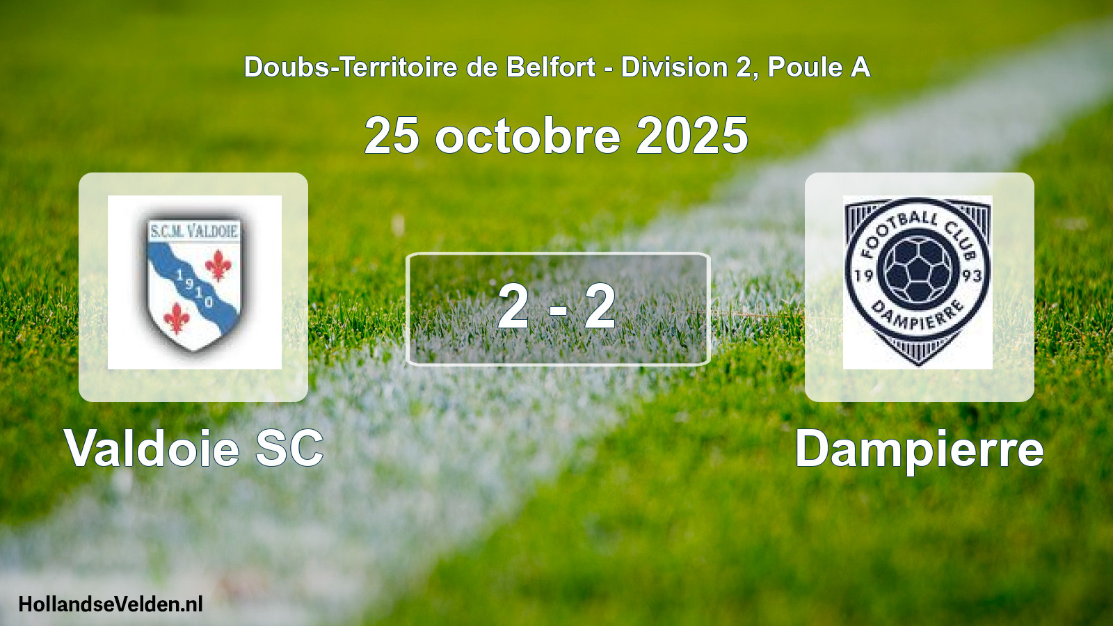 Match joué: Valdoie SC - Dampierre 2 - 2 (25 octobre 2025)