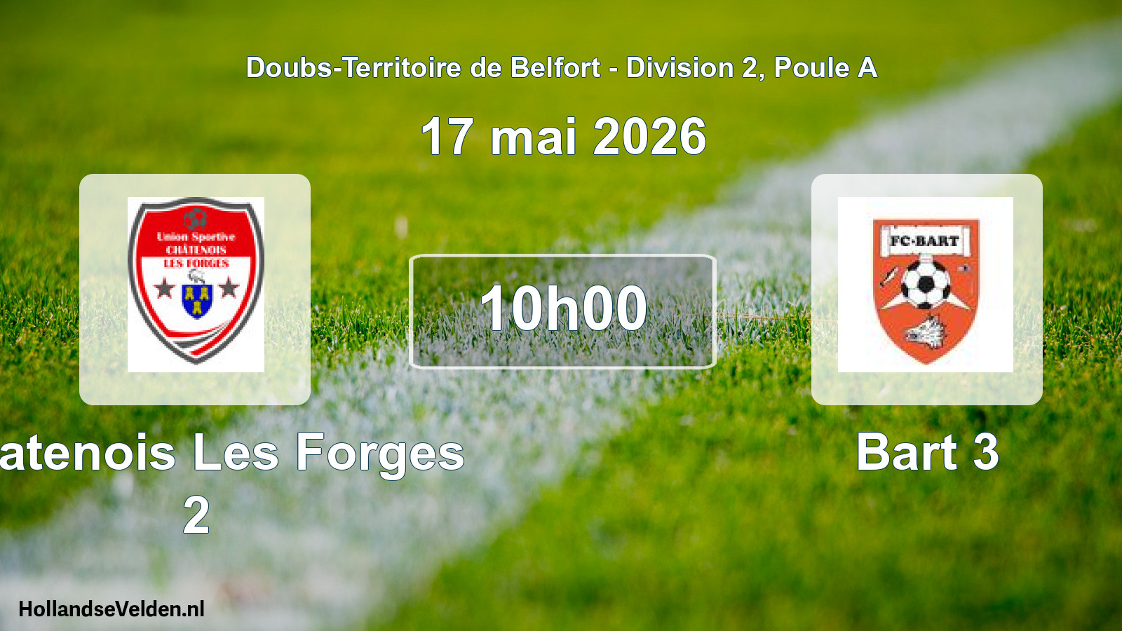 Scheduled Match: Chatenois Les Forges 2 - Bart 3 (30 November 2025)