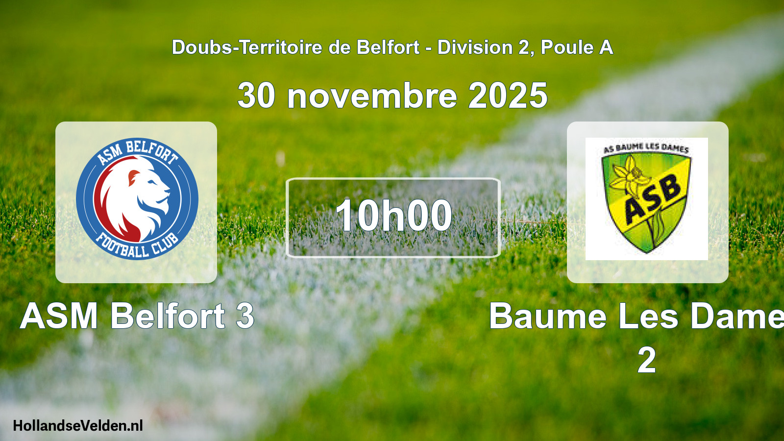 Scheduled Match: ASM Belfort 3 - Baume Les Dames 2 (30 November 2025)