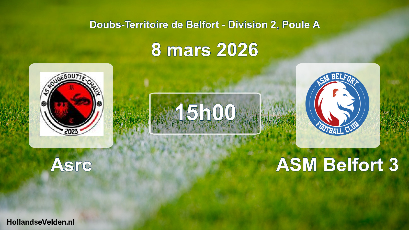 Match programmé: Asrc - ASM Belfort 3 (8 mars 2026)