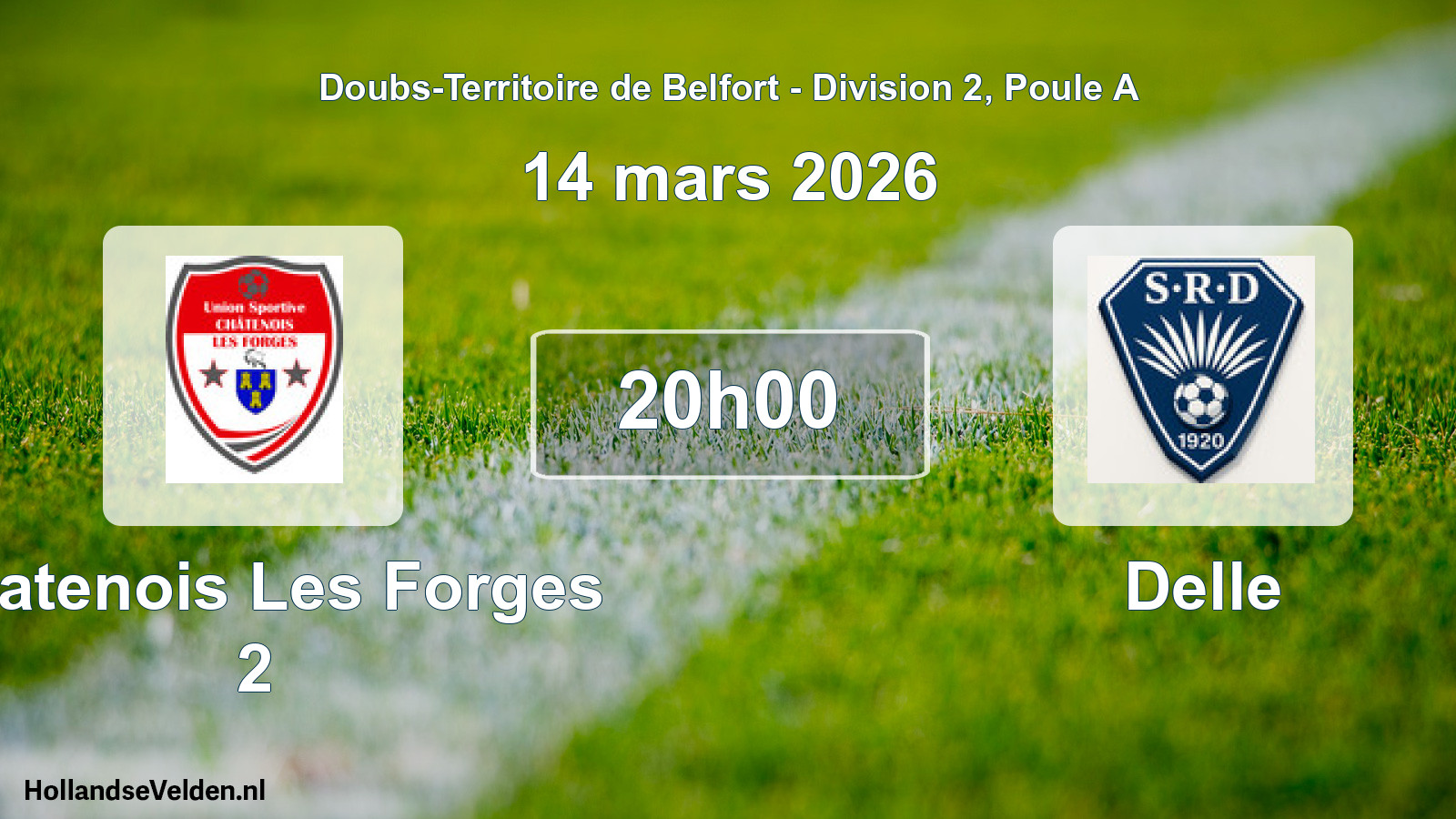 Match programmé: Chatenois Les Forges 2 - Delle (14 mars 2026)