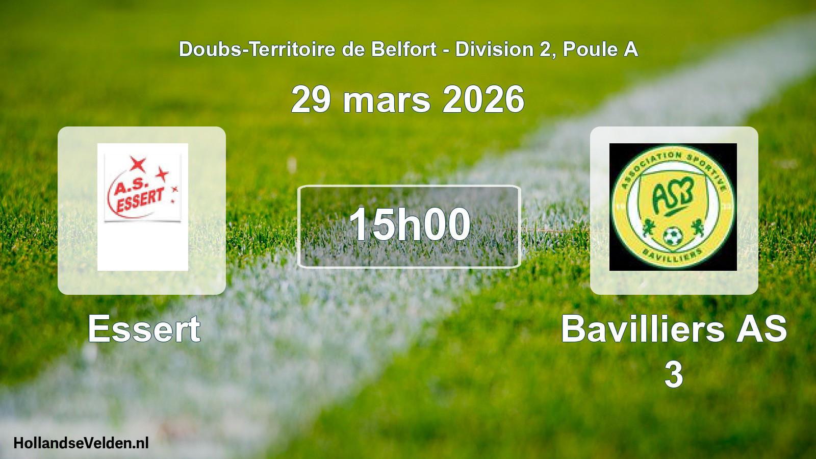 Scheduled Match: Essert - Bavilliers AS 3 (29 March 2026)