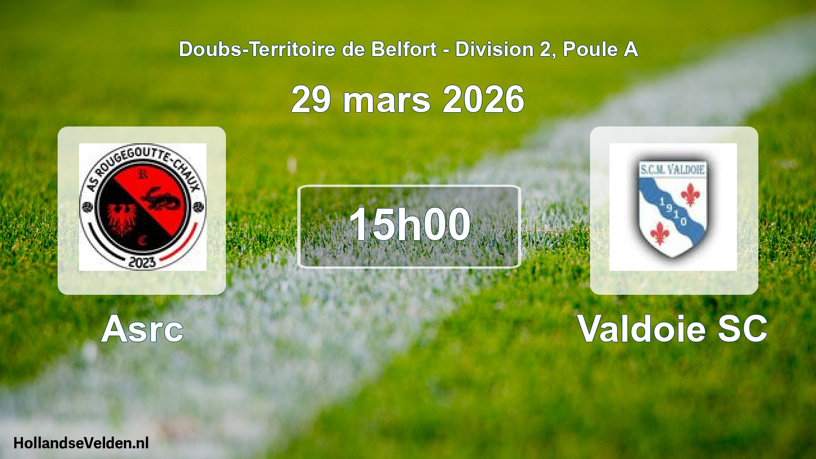 Scheduled Match: Asrc - Valdoie SC (29 March 2026)