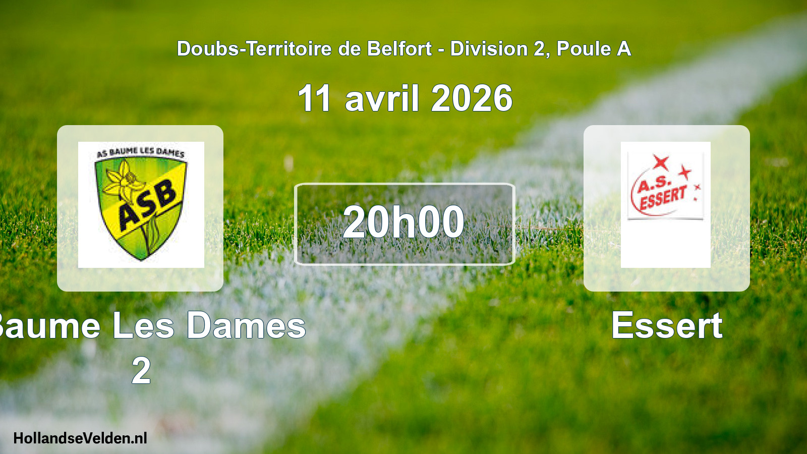 Scheduled Match: Baume Les Dames 2 - Essert (11 April 2026)