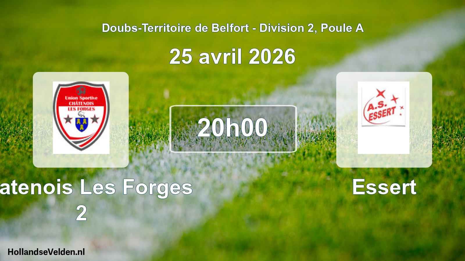 Geplande wedstrijd: Chatenois Les Forges 2 - Essert (25 april 2026)