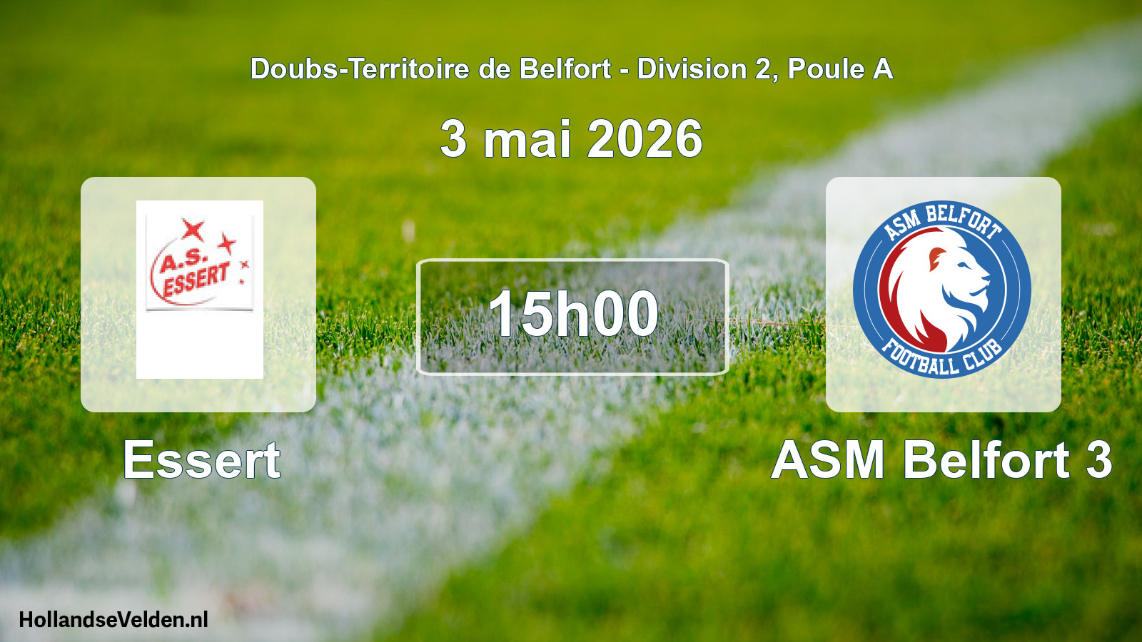 Match programmé: Essert - ASM Belfort 3 (3 mai 2026)