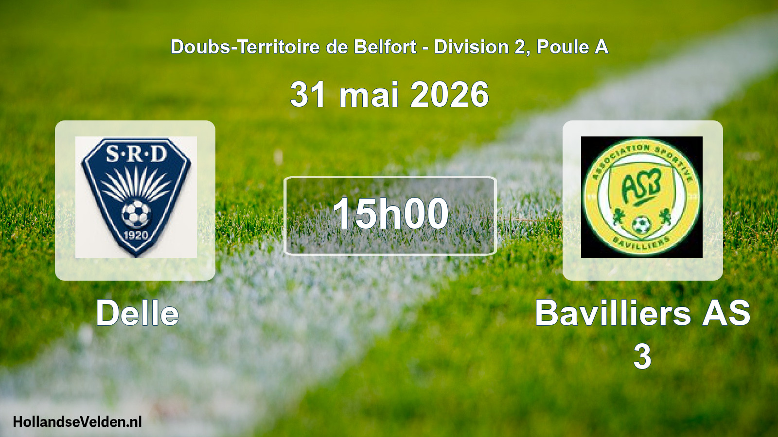 Match programmé: Delle - Bavilliers AS 3 (31 mai 2026)