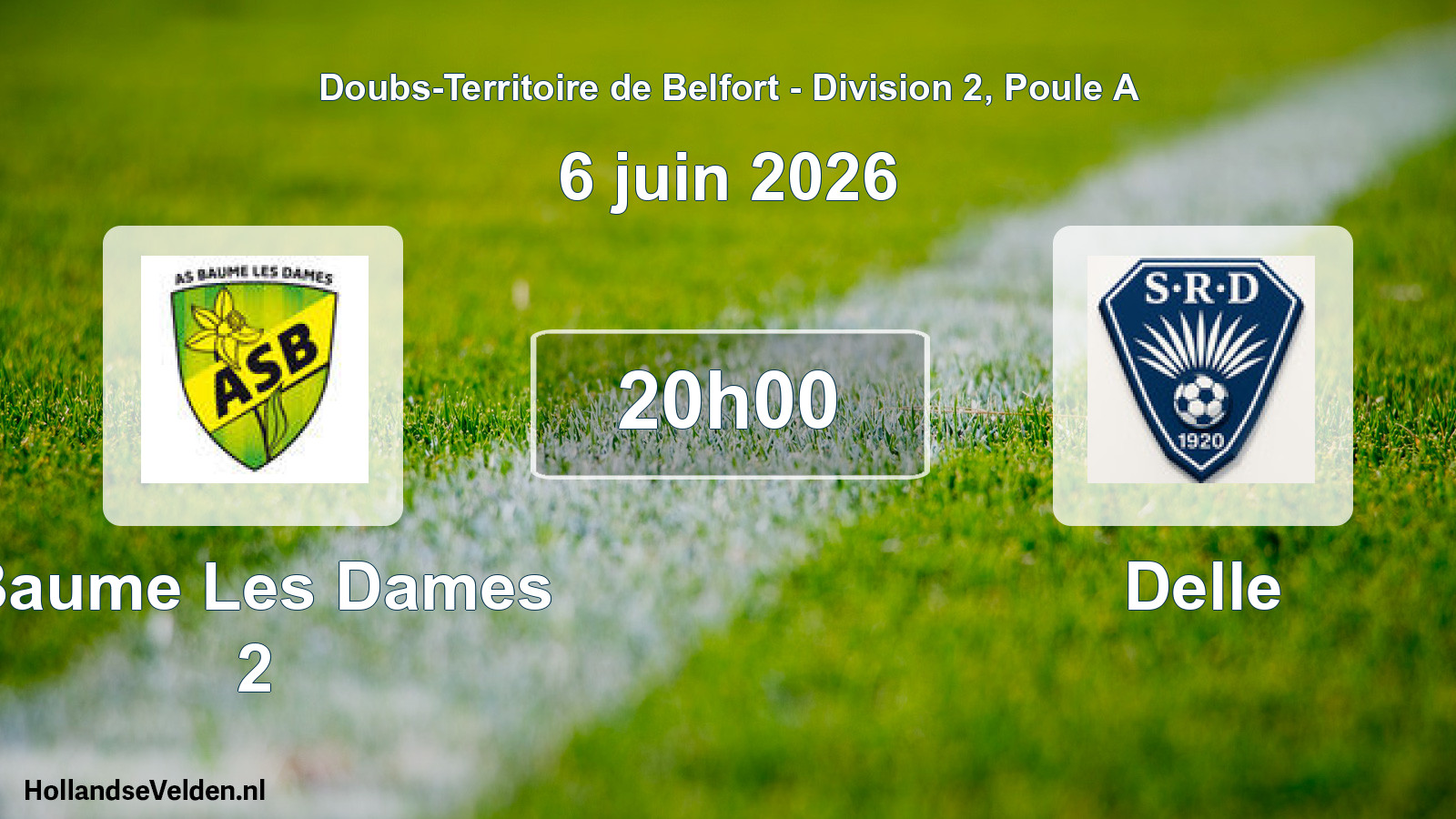 Match programmé: Baume Les Dames 2 - Delle (6 juin 2026)