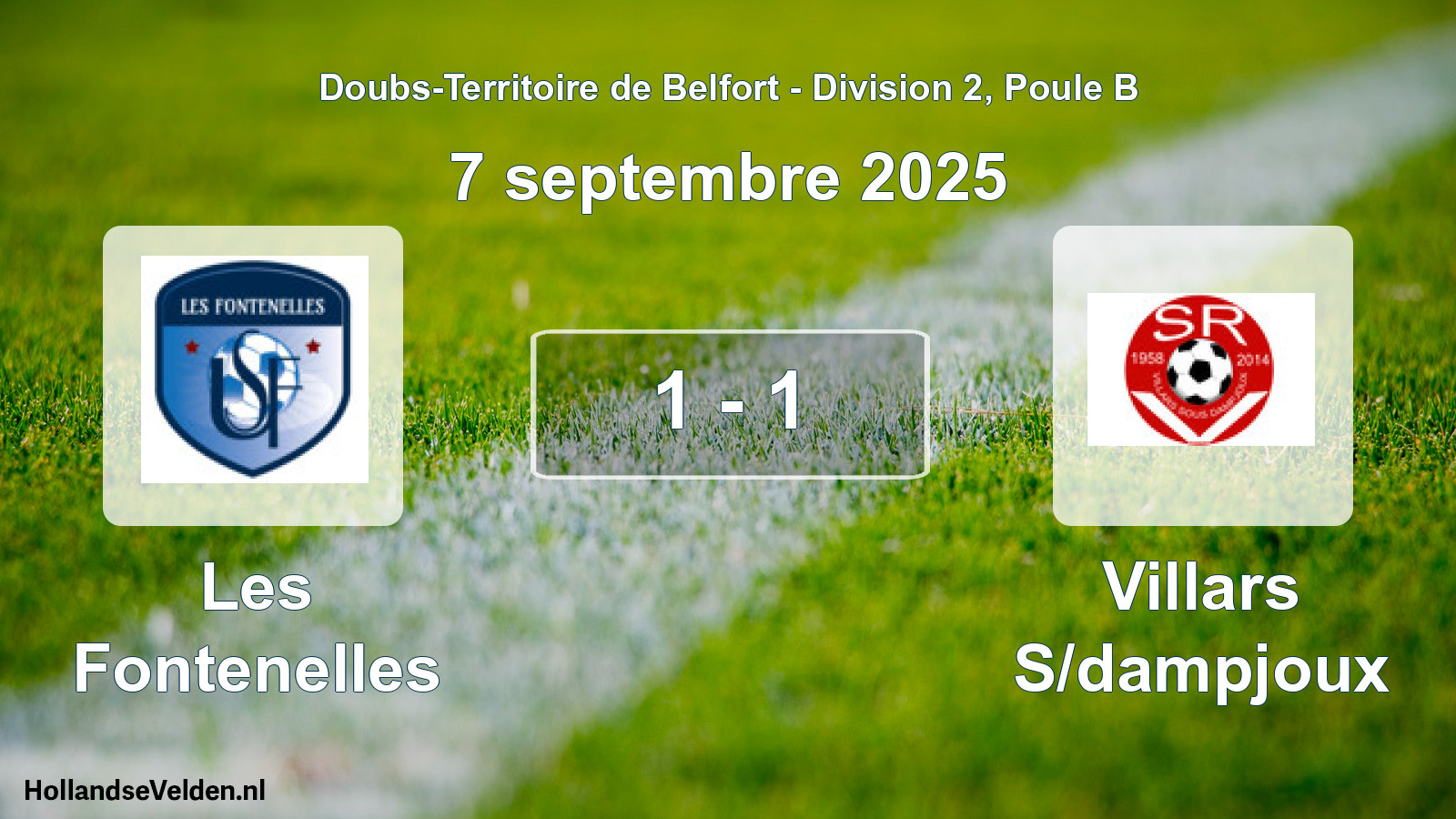 Match joué: Les Fontenelles - Villars S/dampjoux 1 - 1 (7 septembre 2025)