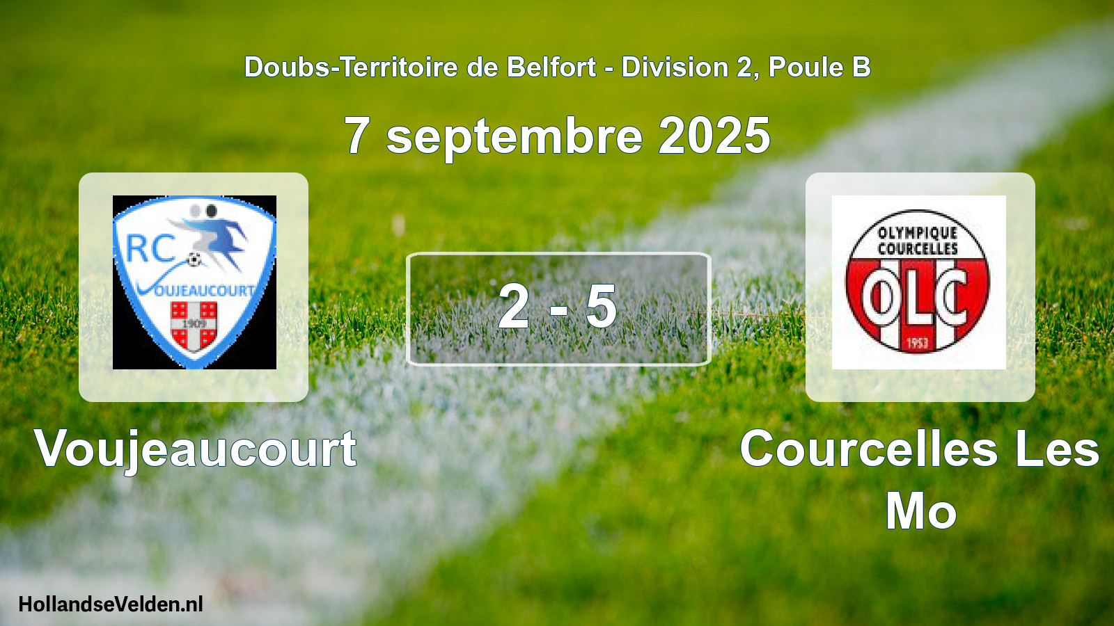 Gespeelde wedstrijd: Voujeaucourt - Courcelles Les Mo 2 - 5 (7 september 2025)