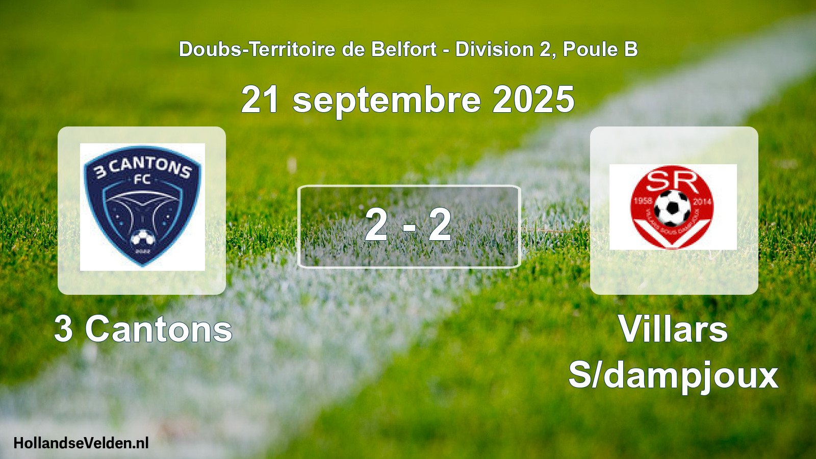 Match joué: 3 Cantons - Villars S/dampjoux 2 - 2 (21 septembre 2025)