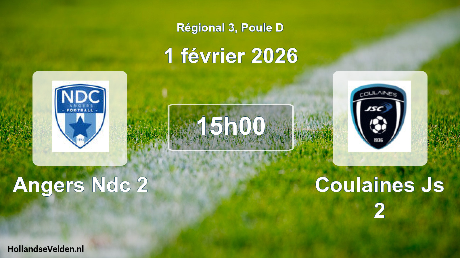 Geplande wedstrijd: Angers Ndc 2 - Coulaines Js 2 (1 februari 2026)