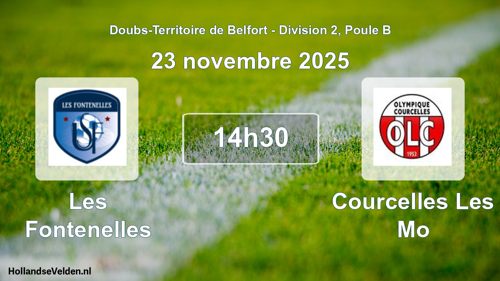 Scheduled Match: Les Fontenelles - Courcelles Les Mo (23 November 2025)