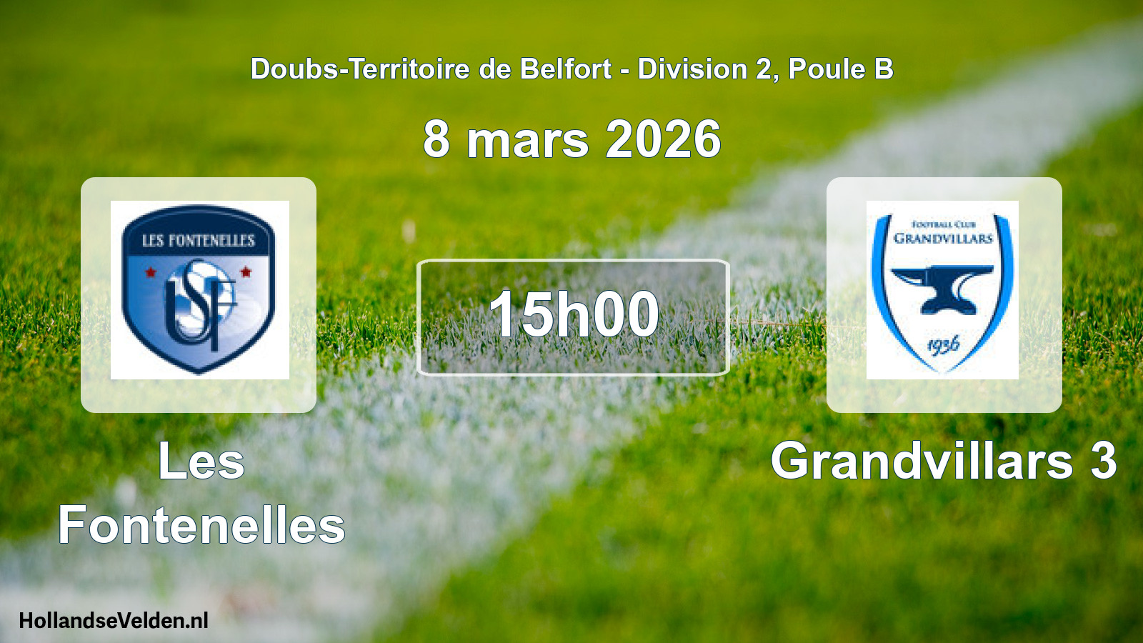 Geplande wedstrijd: Les Fontenelles - Grandvillars 3 (8 maart 2026)