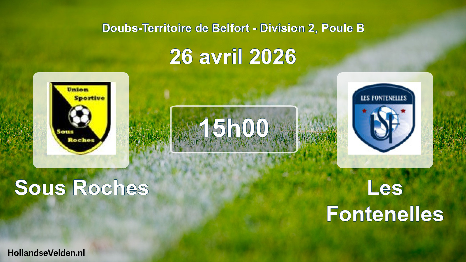 Scheduled Match: Sous Roches - Les Fontenelles (26 April 2026)