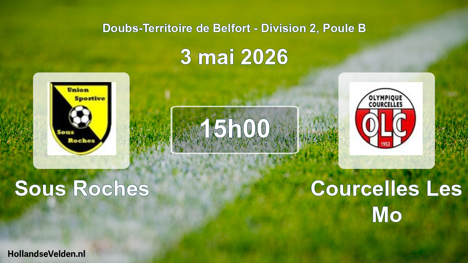 Match programmé: Sous Roches - Courcelles Les Mo (3 mai 2026)