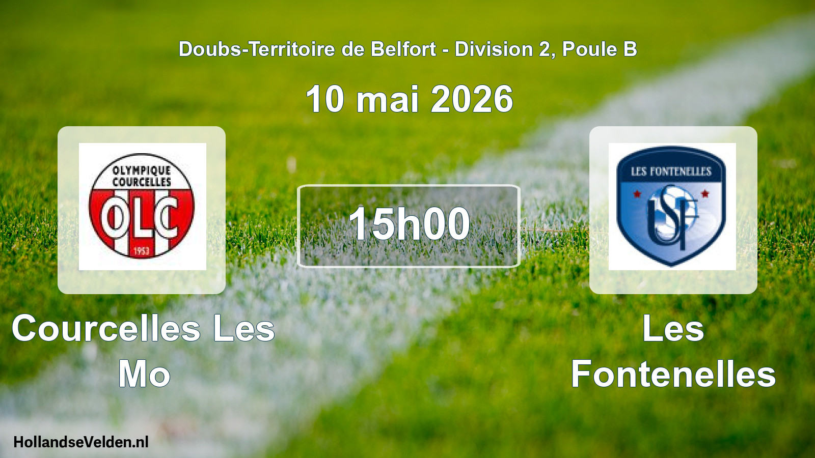 Geplande wedstrijd: Courcelles Les Mo - Les Fontenelles (10 mei 2026)