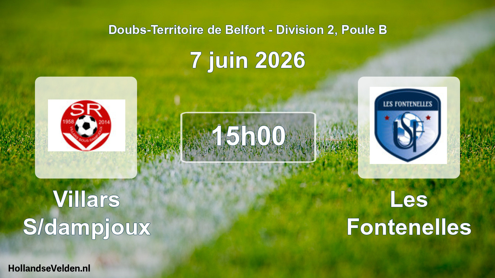 Match programmé: Villars S/dampjoux - Les Fontenelles (7 juin 2026)