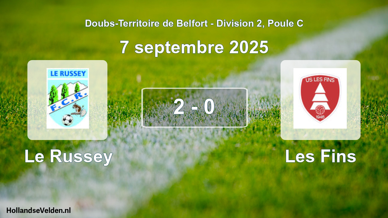 Gespeelde wedstrijd: Le Russey - Les Fins 2 - 0 (7 september 2025)