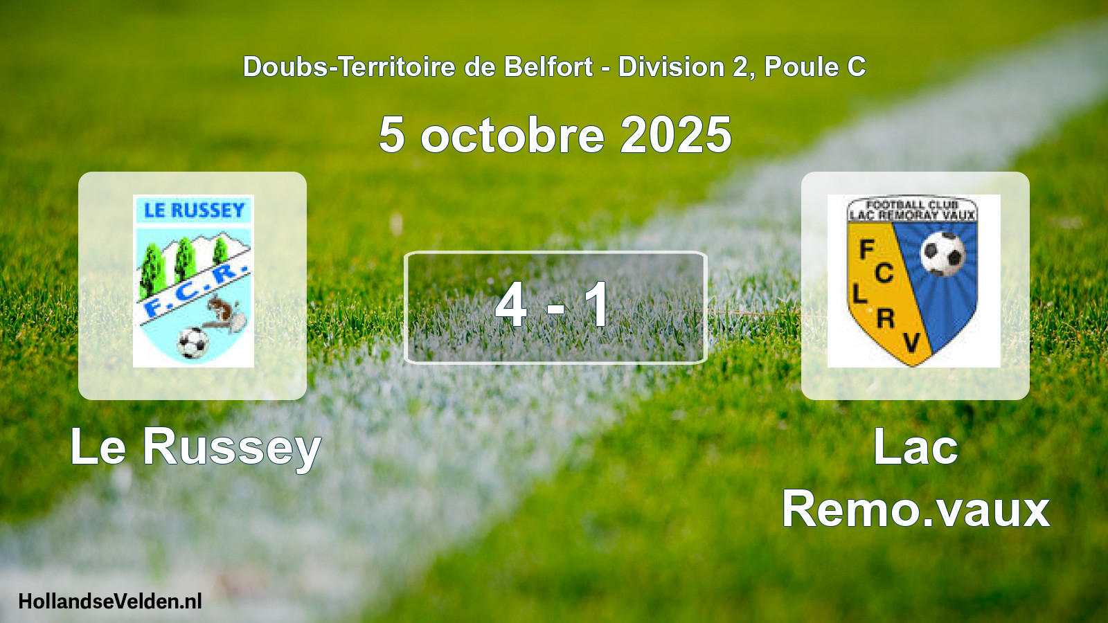 Match joué: Le Russey - Lac Remo.vaux 4 - 1 (5 octobre 2025)