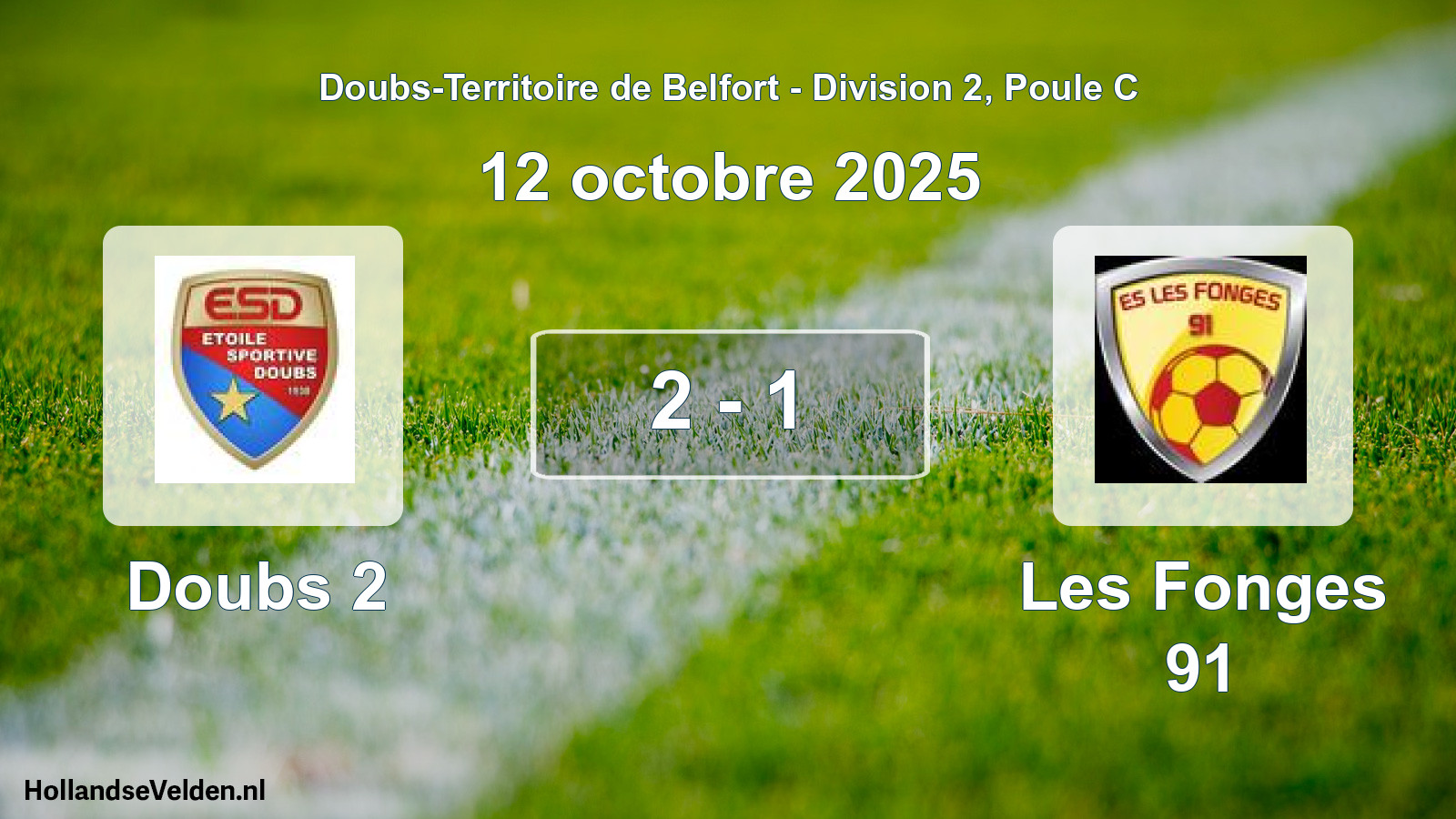 Total number of matches played: Doubs 2 - Les Fonges 91 2 - 1 (12 October 2025)