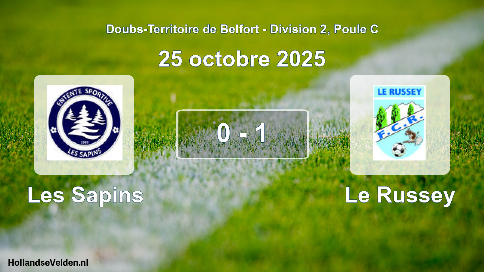 Match joué: Les Sapins - Le Russey 0 - 1 (25 octobre 2025)