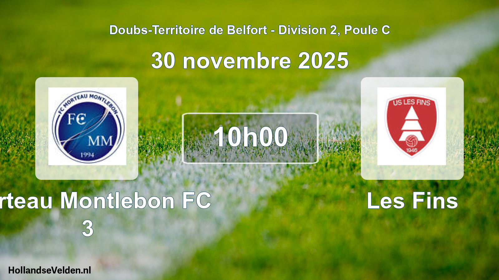 Geplande wedstrijd: Morteau Montlebon FC 3 - Les Fins (30 november 2025)