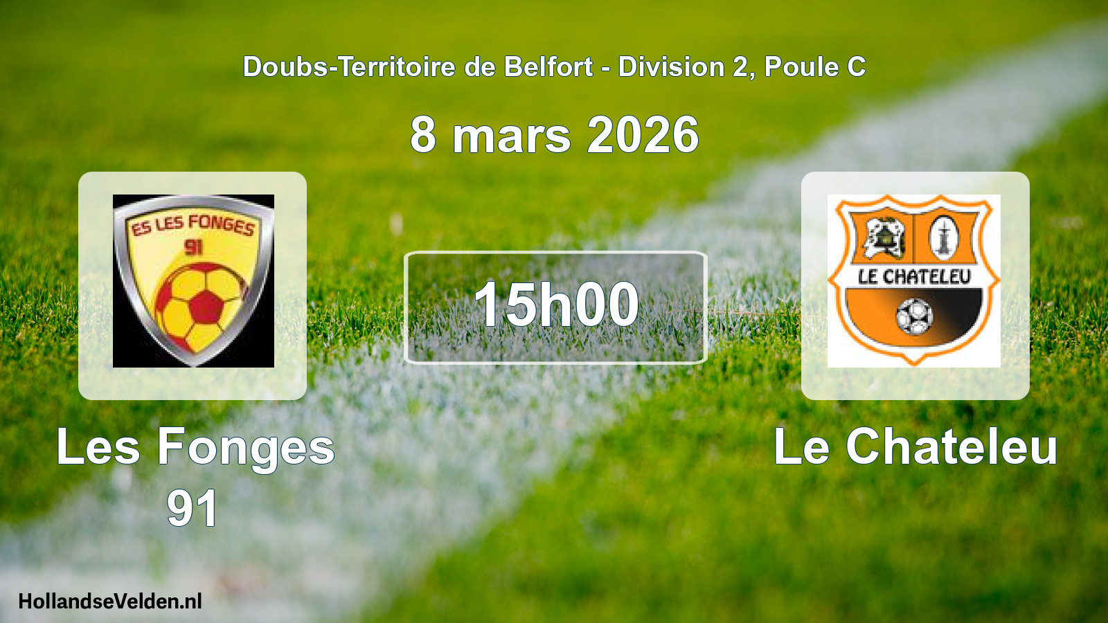 Geplande wedstrijd: Les Fonges 91 - Le Chateleu (8 maart 2026)
