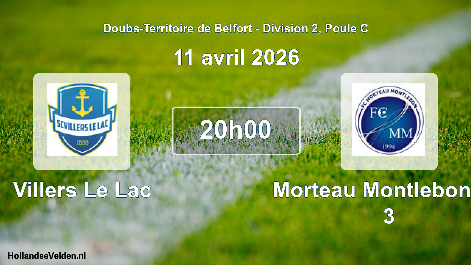 Geplande wedstrijd: Villers Le Lac - Morteau Montlebon FC 3 (11 april 2026)