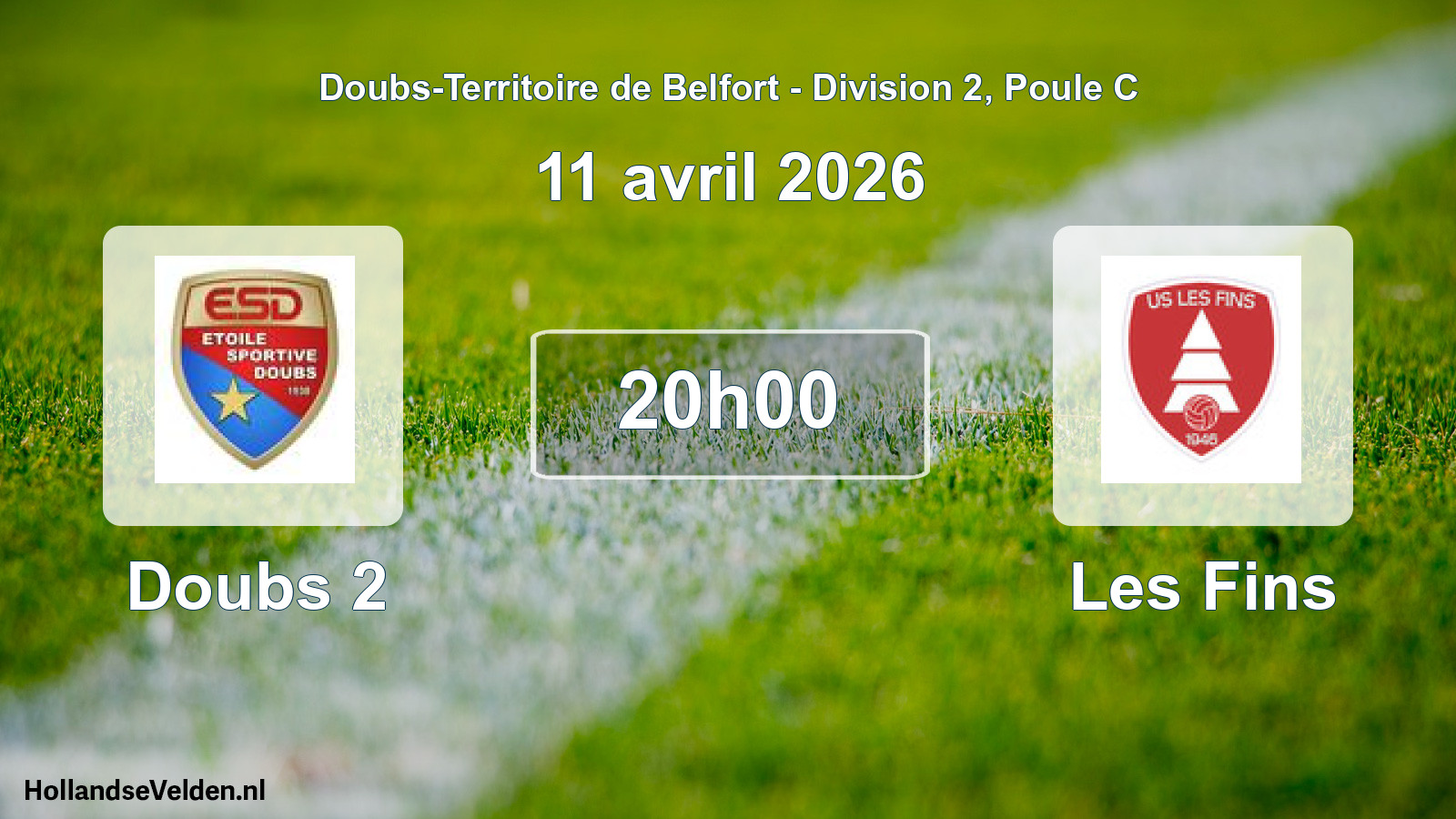 Scheduled Match: Doubs 2 - Les Fins (11 April 2026)