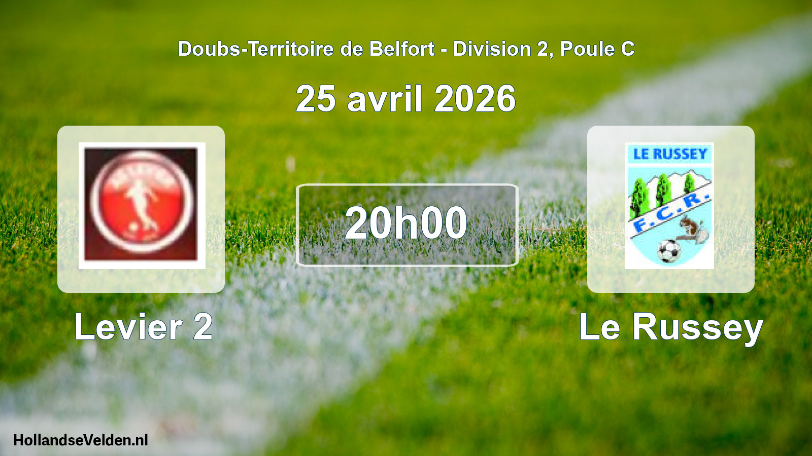 Match programmé: Levier 2 - Le Russey (25 avril 2026)