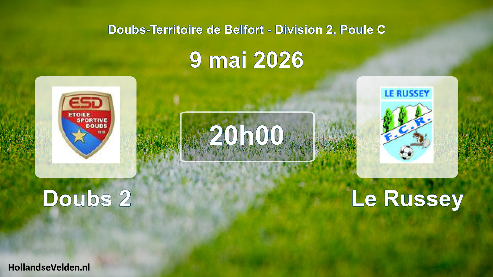 Match programmé: Doubs 2 - Le Russey (9 mai 2026)