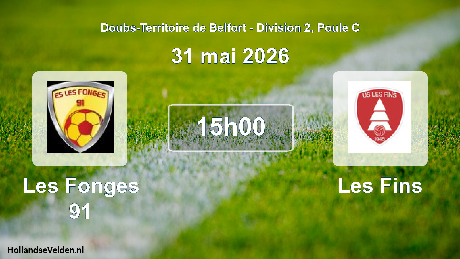 Scheduled Match: Les Fonges 91 - Les Fins (31 May 2026)
