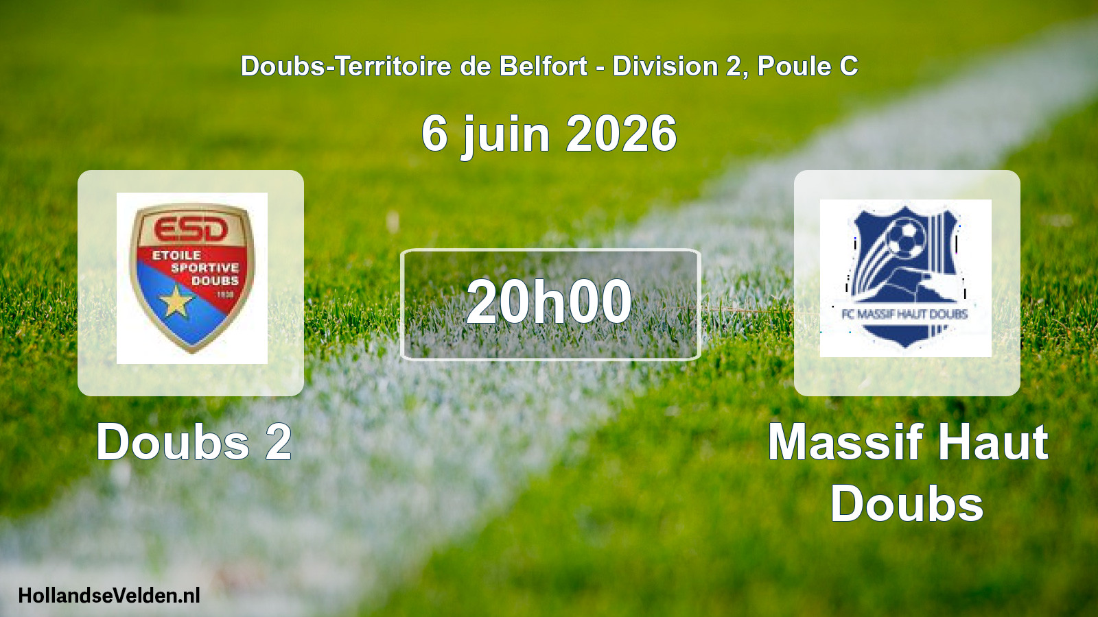 Match programmé: Doubs 2 - Massif Haut Doubs (6 juin 2026)