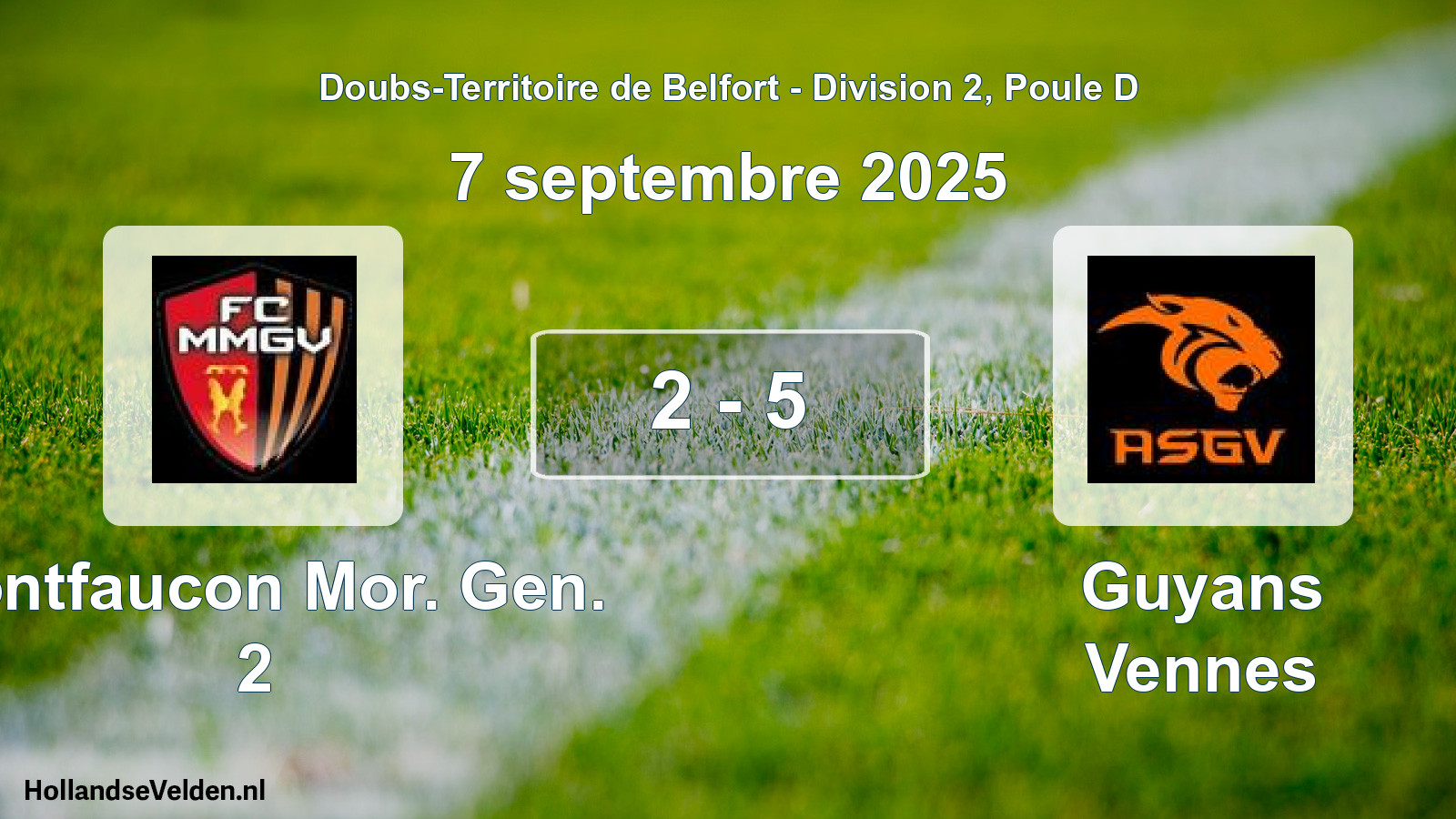 Gespeelde wedstrijd: Montfaucon Mor. Gen. 2 - Guyans Vennes 2 - 5 (7 september 2025)