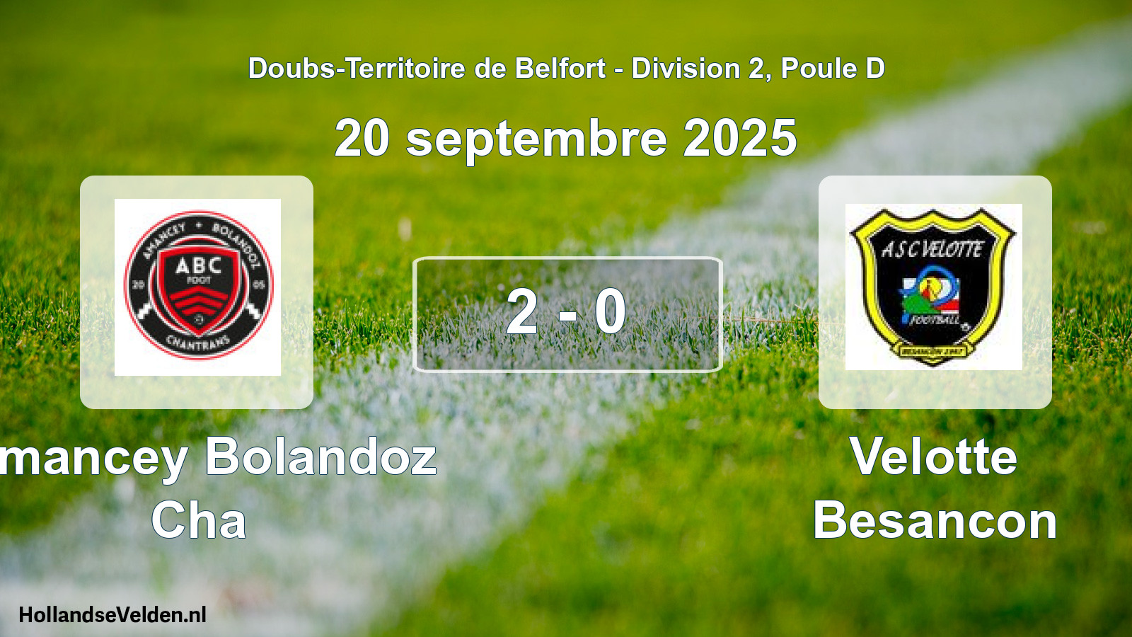Gespeelde wedstrijd: Amancey Bolandoz Cha - Velotte Besancon 2 - 0 (20 september 2025)