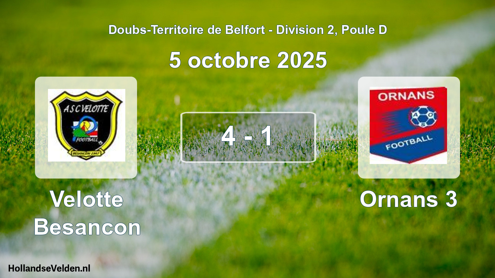 Total number of matches played: Velotte Besancon - Ornans 3 4 - 1 (5 October 2025)