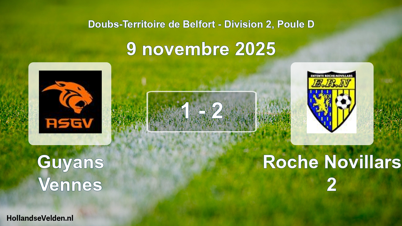 Gespeelde wedstrijd: Guyans Vennes - Roche Novillars 2 1 - 2 (9 november 2025)