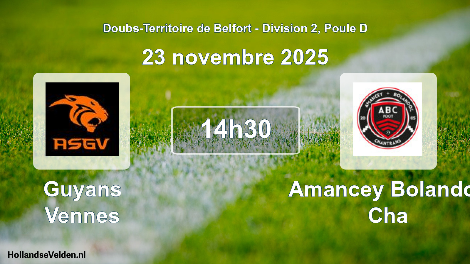Scheduled Match: Guyans Vennes - Amancey Bolandoz Cha (23 November 2025)