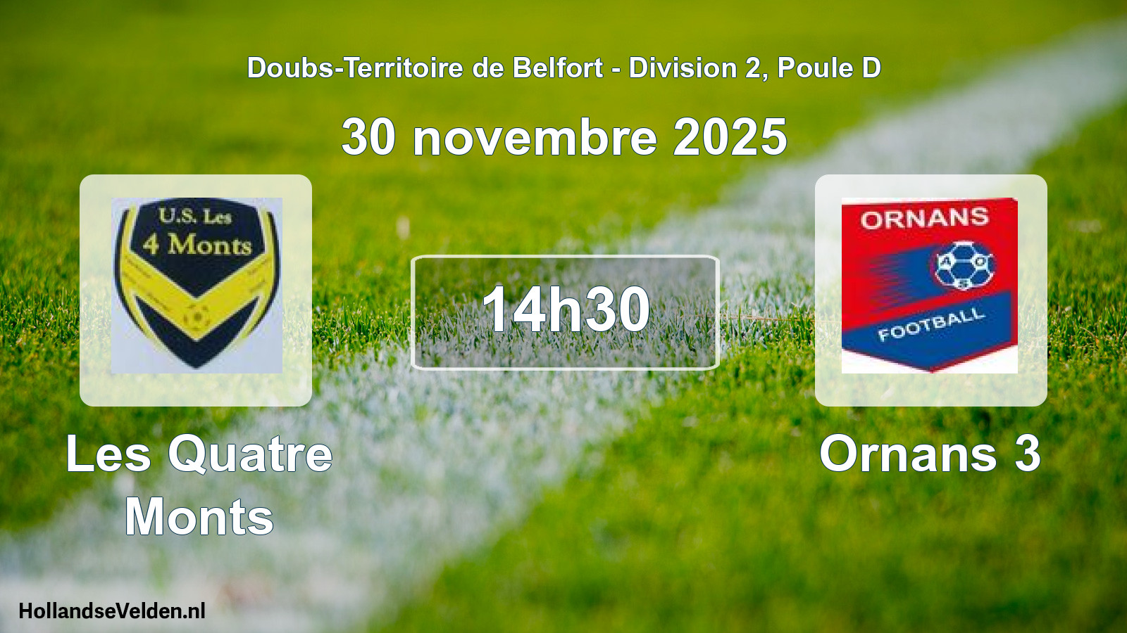 Geplande wedstrijd: Les Quatre Monts - Ornans 3 (30 november 2025)