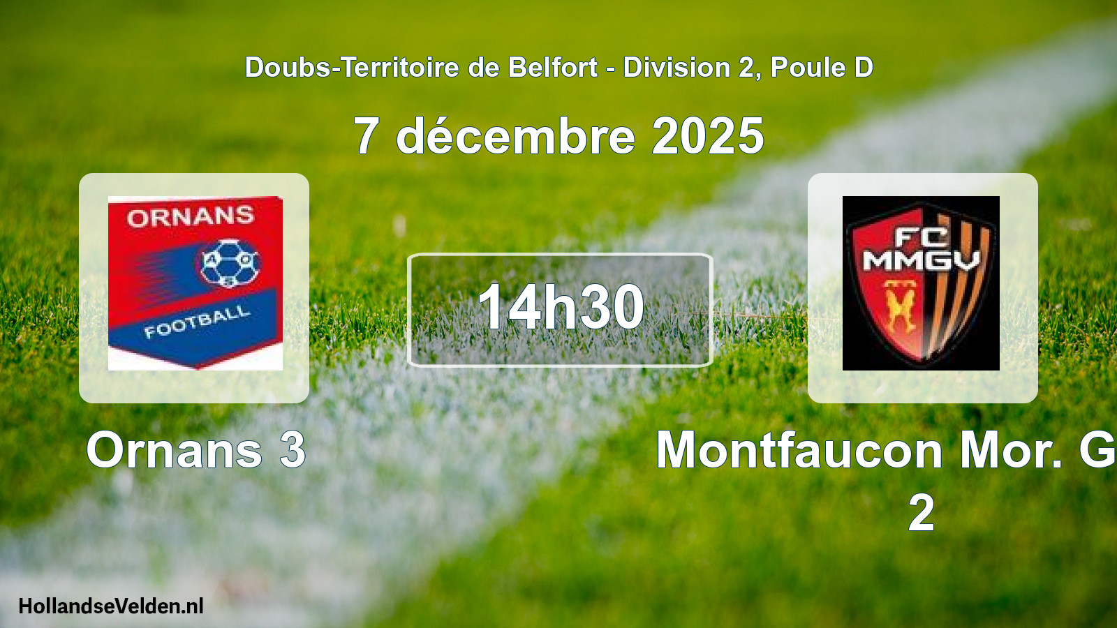 Match programmé: Ornans 3 - Montfaucon Mor. Gen. 2 (7 décembre 2025)
