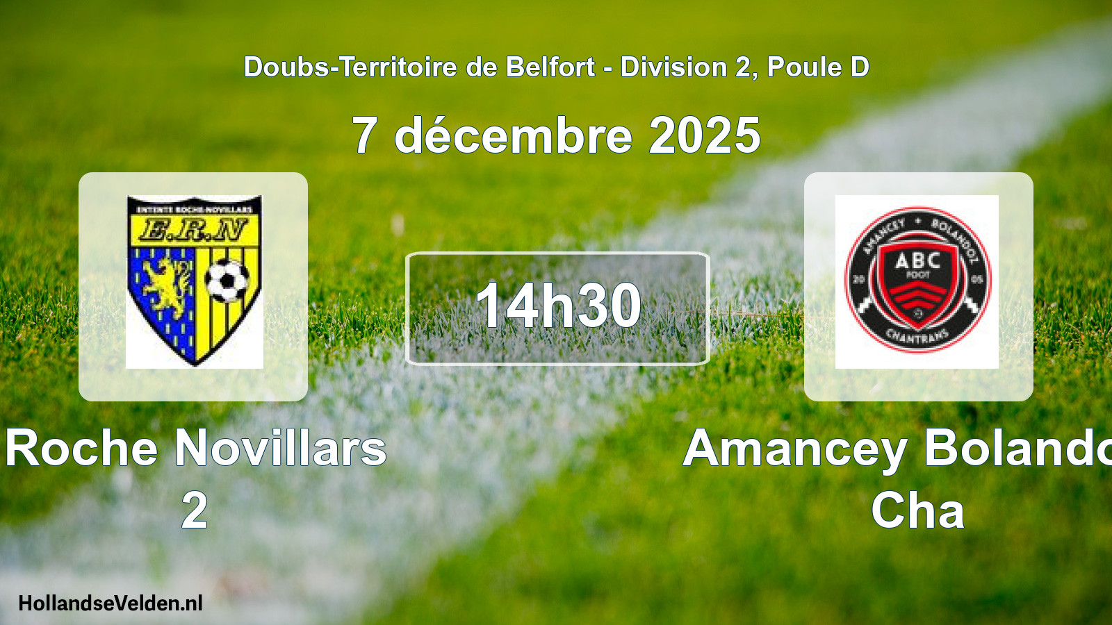 Match programmé: Roche Novillars 2 - Amancey Bolandoz Cha (7 décembre 2025)
