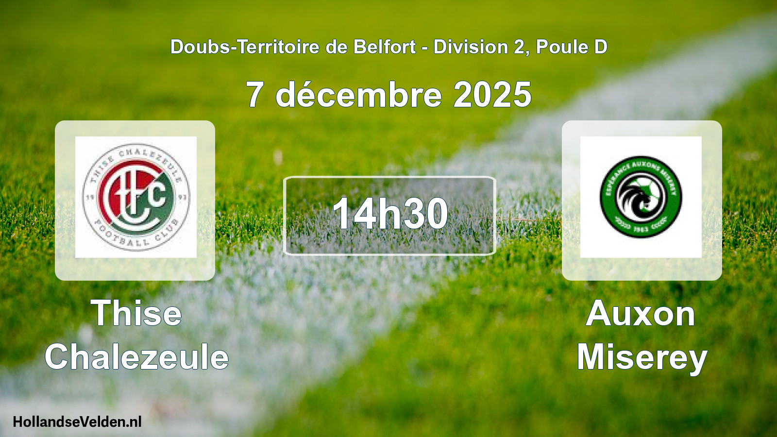 Match programmé: Thise Chalezeule - Auxon Miserey (7 décembre 2025)