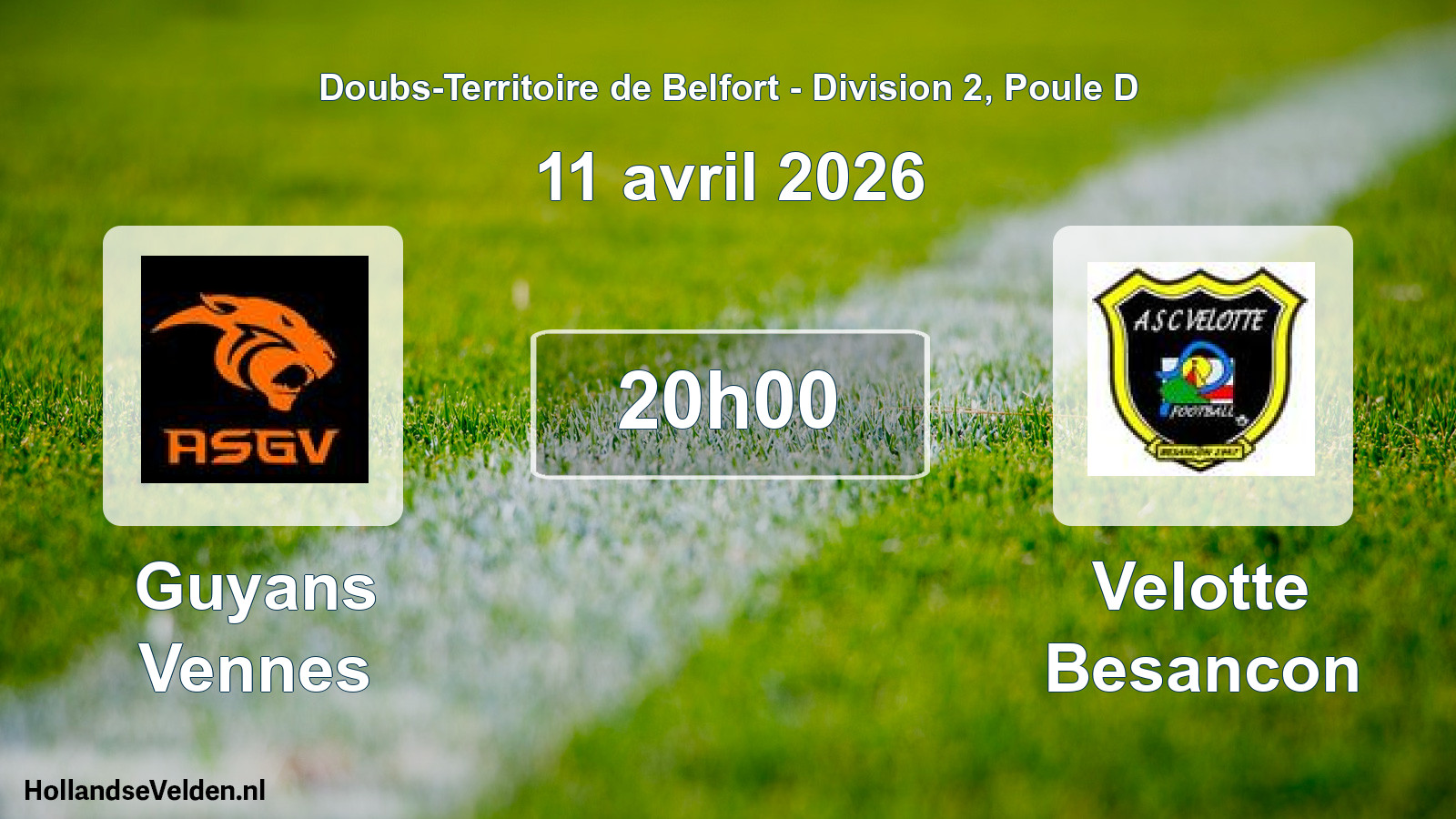 Scheduled Match: Guyans Vennes - Velotte Besancon (11 April 2026)