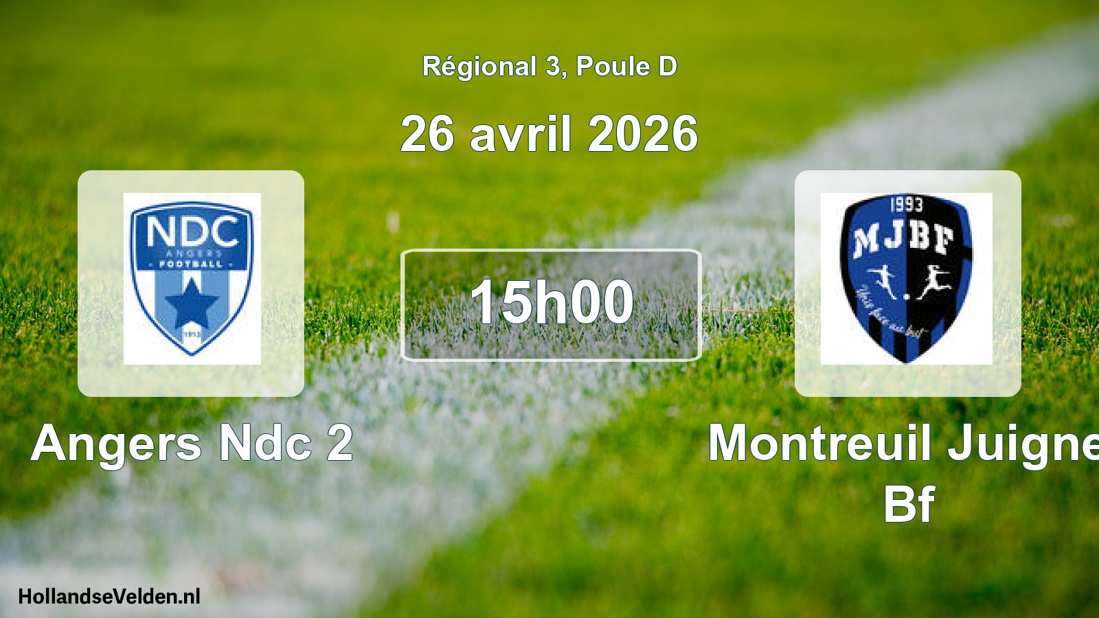 Scheduled Match: Angers Ndc 2 - Montreuil Juigne Bf (26 April 2026)