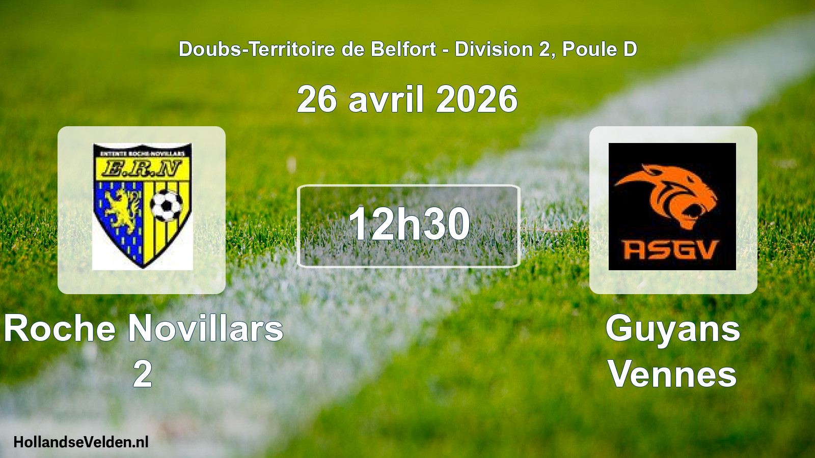 Scheduled Match: Roche Novillars 2 - Guyans Vennes (26 April 2026)