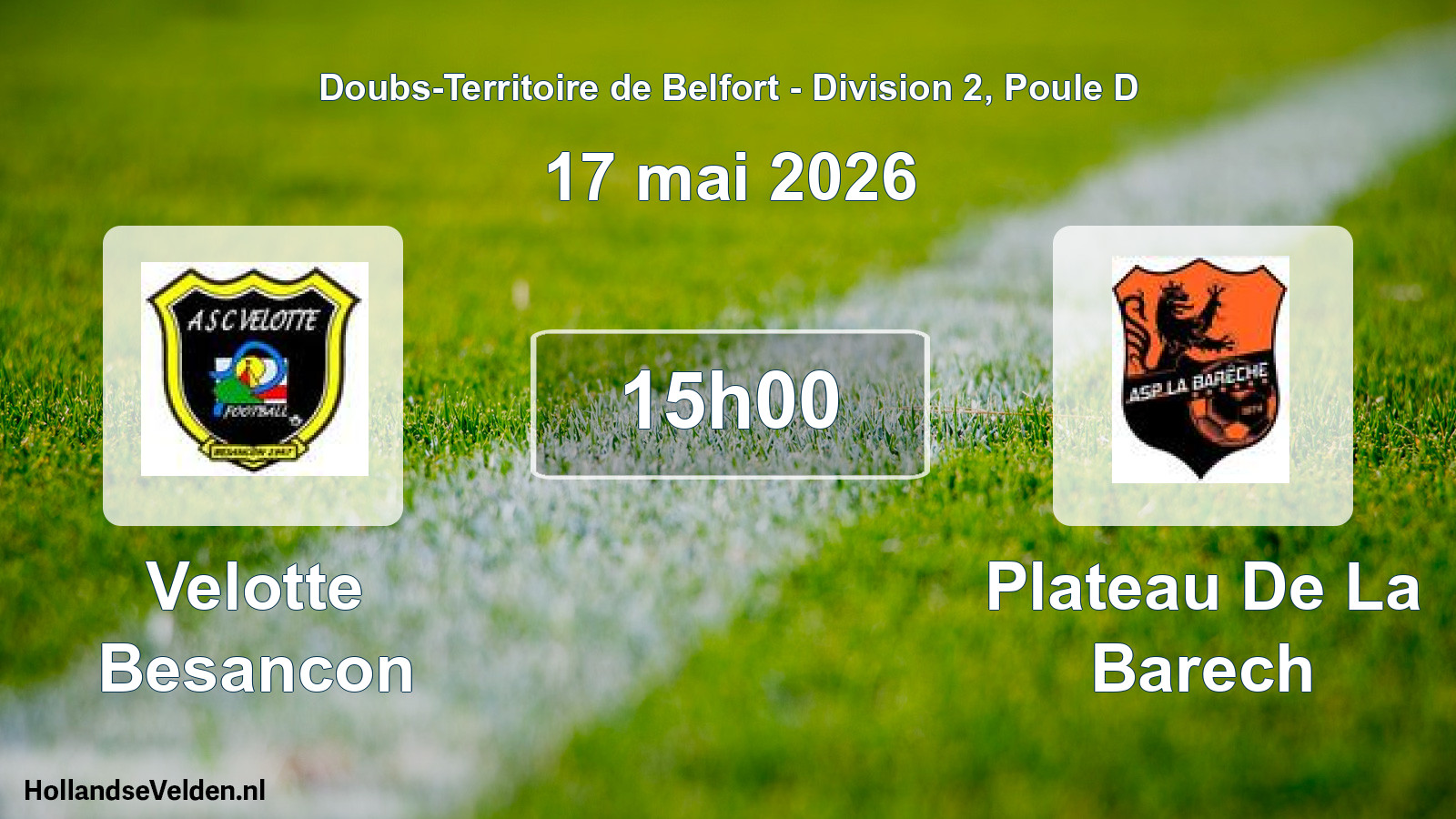 Geplande wedstrijd: Velotte Besancon - Plateau De La Barech (17 mei 2026)