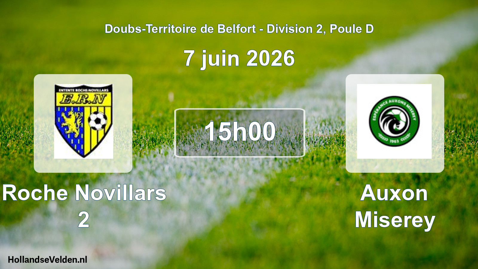 Scheduled Match: Roche Novillars 2 - Auxon Miserey (7 June 2026)